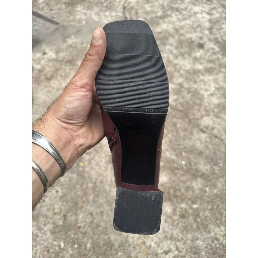 Napoleoni Italian Designer Maroon Nappa Leather Ankle Boots Women Size 40 Italy - Picture 6 of 12